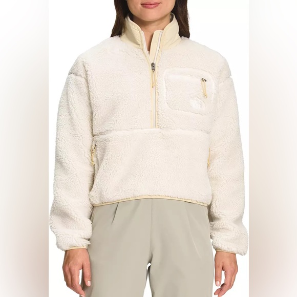 NWT The North Face Pullover 1/2 Zip Fleece Jacket in Gardenia White - Picture 4 of 9